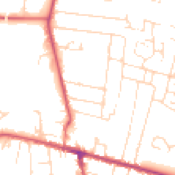 Daytime road noise heatmap for NG17 7JB