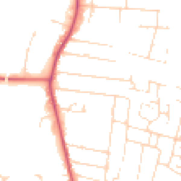 Daytime road noise heatmap for NG17 7JL