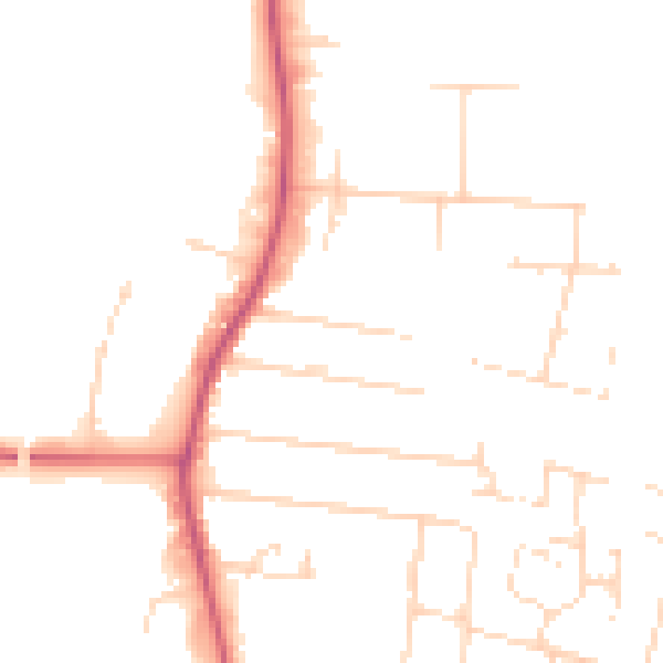 Daytime road noise heatmap for NG17 7JX