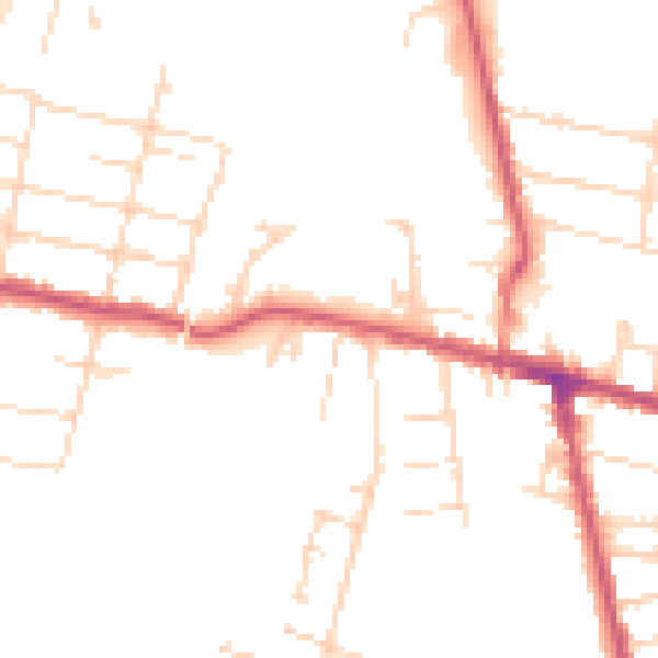 Daytime road noise heatmap for NG17 8AH
