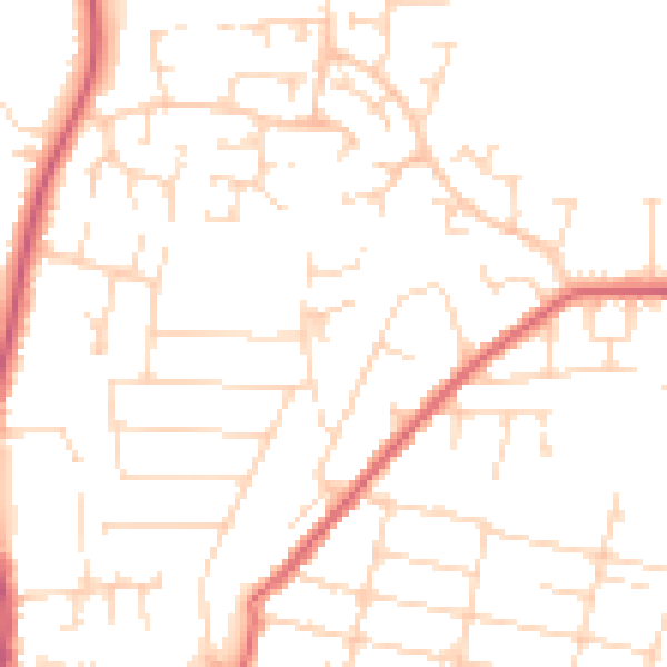Daytime road noise heatmap for NG17 8FZ