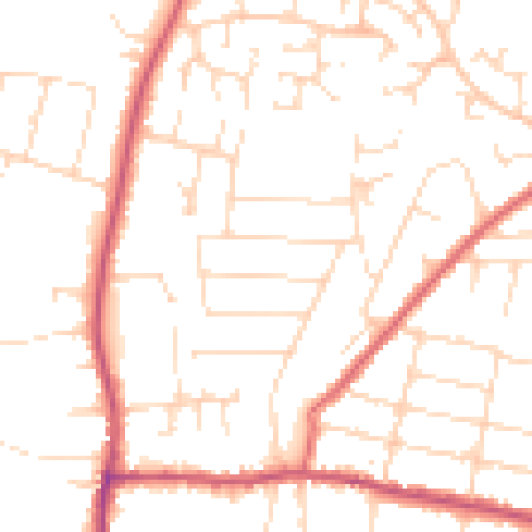 Daytime road noise heatmap for NG17 8GE