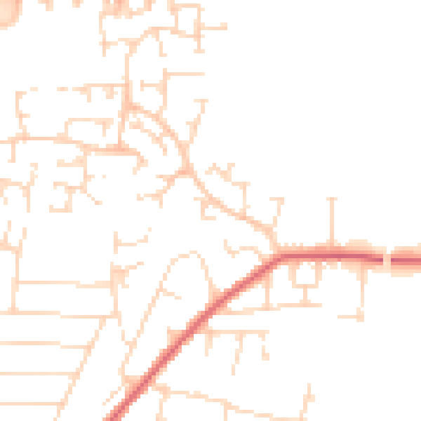 Daytime road noise heatmap for NG17 8PP