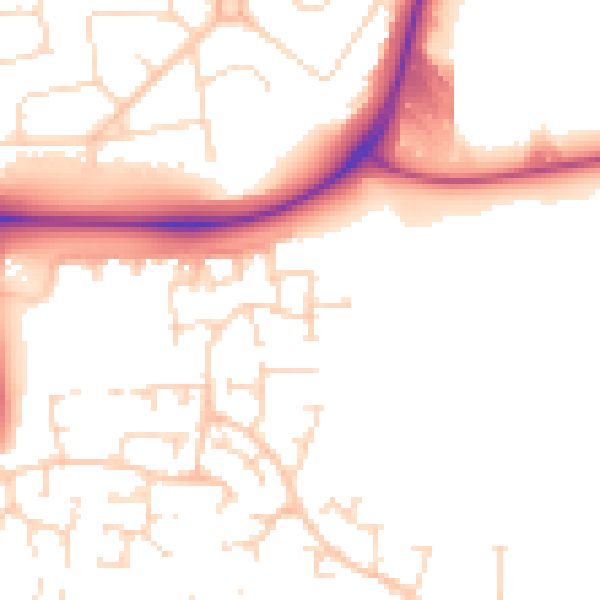 Daytime road noise heatmap for NG17 8SS