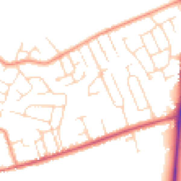 Daytime road noise heatmap for NG17 9BR