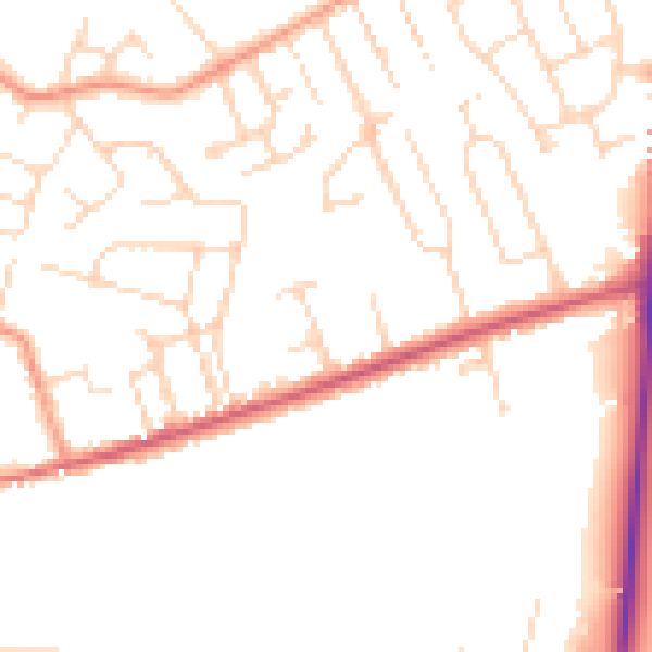 Daytime road noise heatmap for NG17 9HE