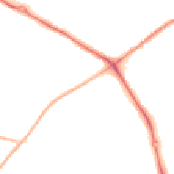 Night-time road noise heatmap for NG19 0AA