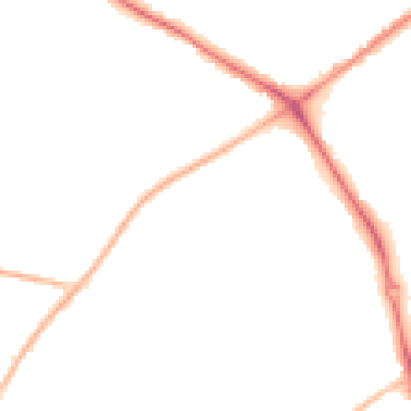 Night-time road noise heatmap for NG19 0AB