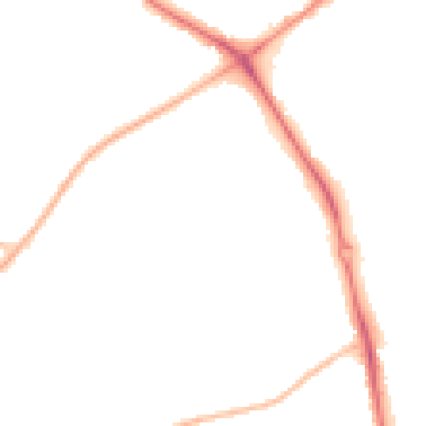 Night-time road noise heatmap for NG19 0AE