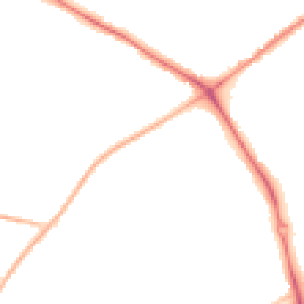 Night-time road noise heatmap for NG19 0AF