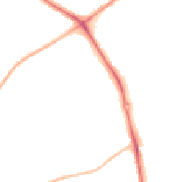 Night-time road noise heatmap for NG19 0AG