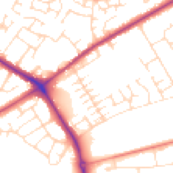 Daytime road noise heatmap for NG19 0BH