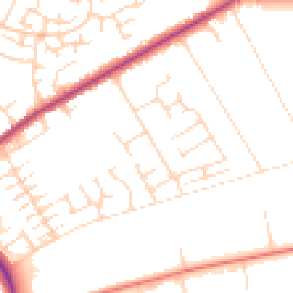 Daytime road noise heatmap for NG19 0BY