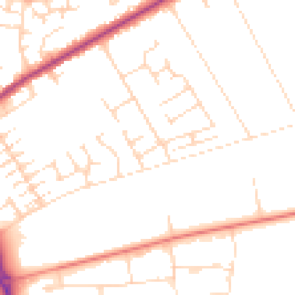 Daytime road noise heatmap for NG19 0DA