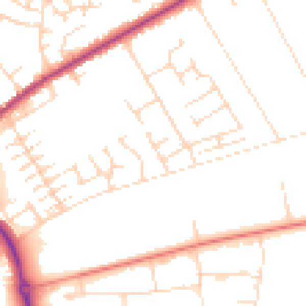 Daytime road noise heatmap for NG19 0DB