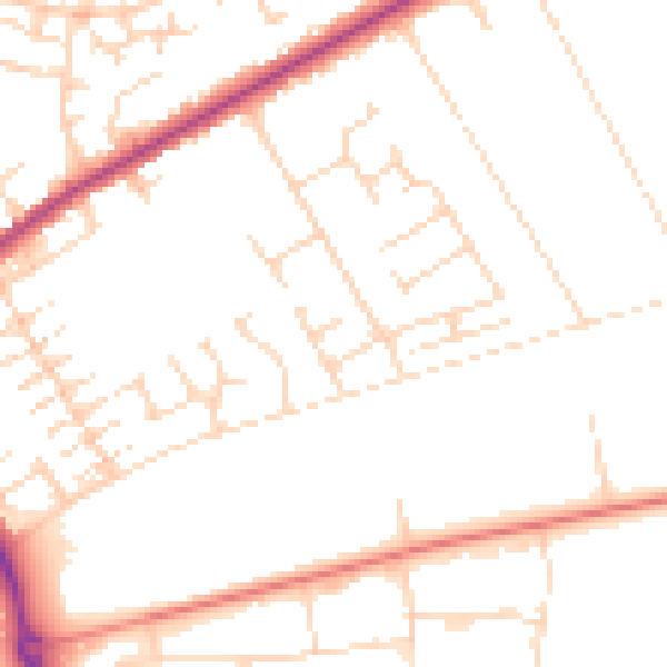 Daytime road noise heatmap for NG19 0DD