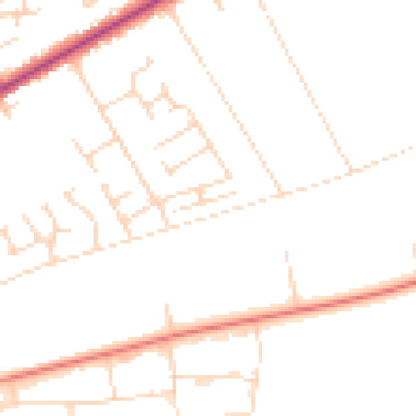 Daytime road noise heatmap for NG19 0DF