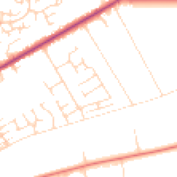 Daytime road noise heatmap for NG19 0DQ