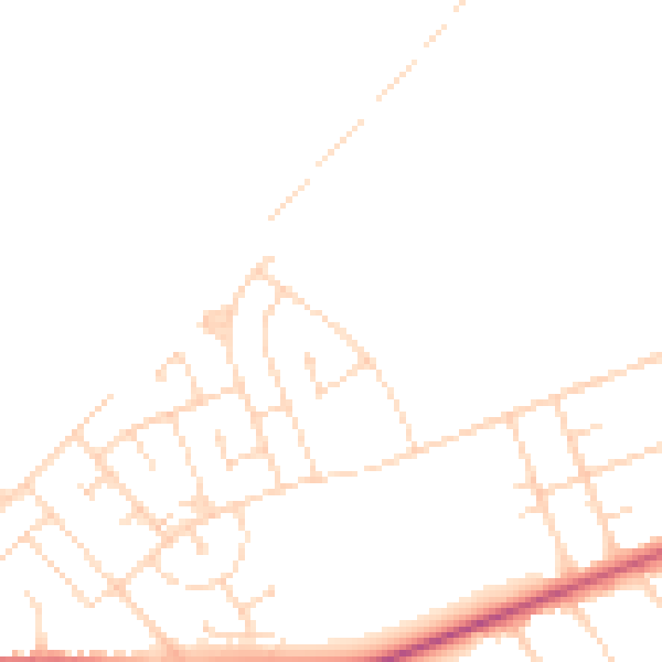 Daytime road noise heatmap for NG19 0LL