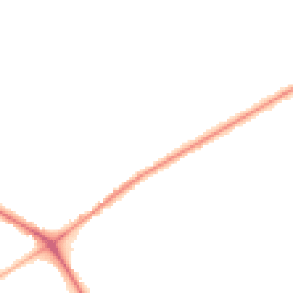 Night-time road noise heatmap for NG19 0NU