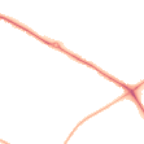Night-time road noise heatmap for NG19 0QY