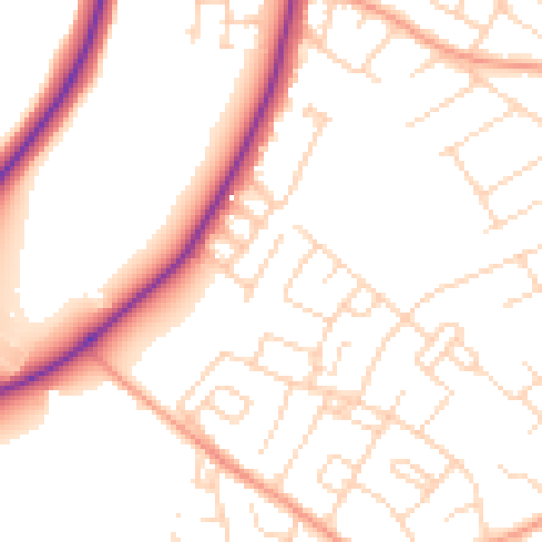 Daytime road noise heatmap for NG19 6NA