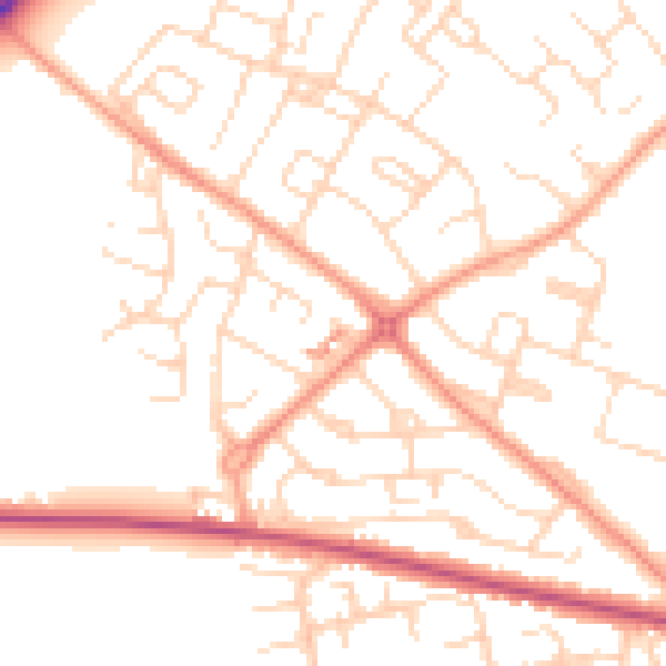 Daytime road noise heatmap for NG19 6PS