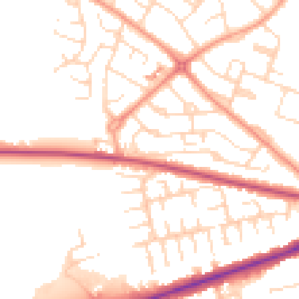 Daytime road noise heatmap for NG19 6QH