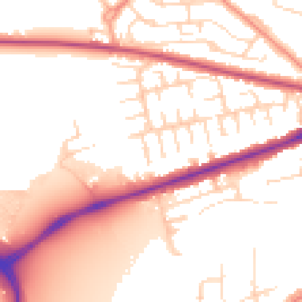 Daytime road noise heatmap for NG19 6RN