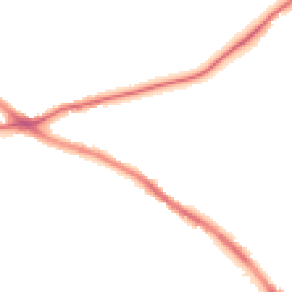 Night-time road noise heatmap for NG19 7EN
