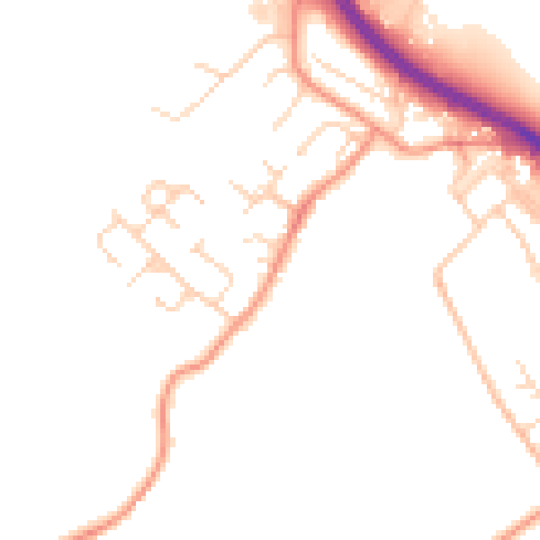 Daytime road noise heatmap for NG19 7PT