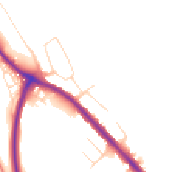 Daytime road noise heatmap for NG19 7RE