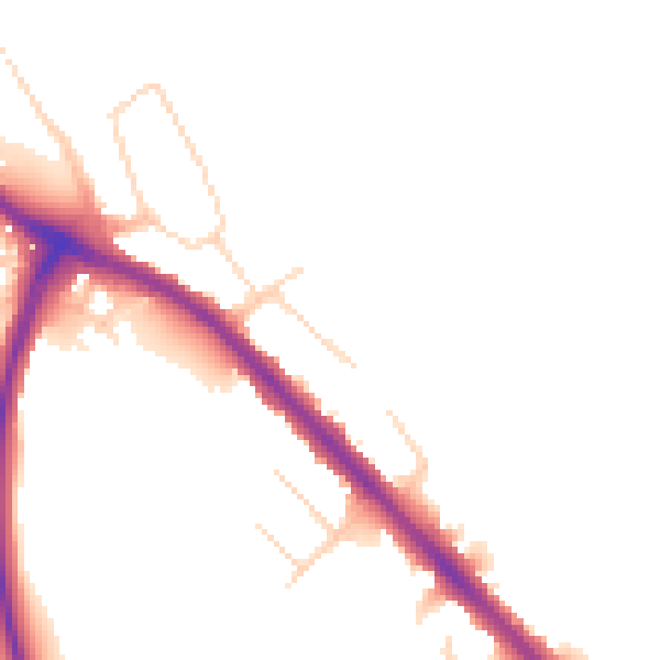 Daytime road noise heatmap for NG19 7RG