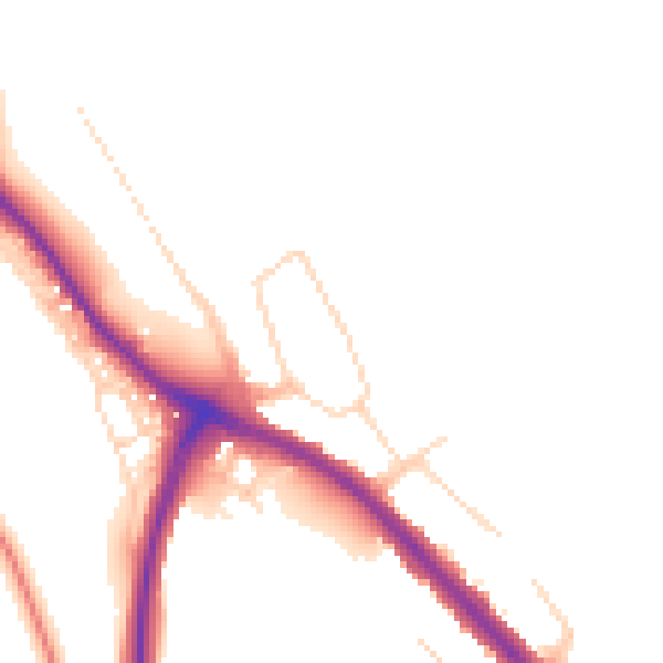 Daytime road noise heatmap for NG19 7RJ