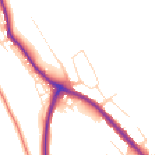 Daytime road noise heatmap for NG19 7RW