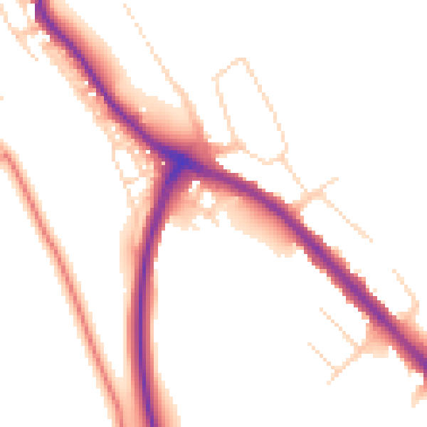 Daytime road noise heatmap for NG19 7SL