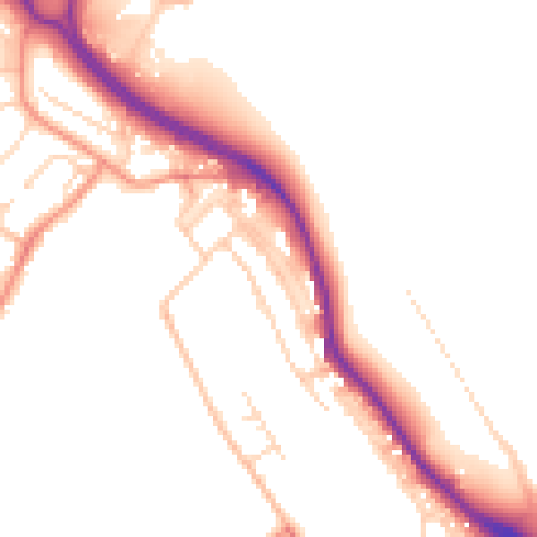 Daytime road noise heatmap for NG19 7SZ