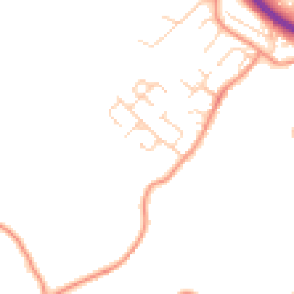 Daytime road noise heatmap for NG19 7TB