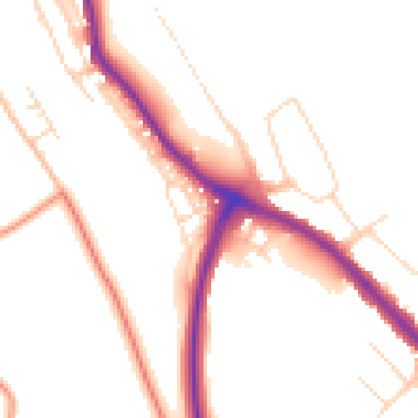 Daytime road noise heatmap for NG19 7TG