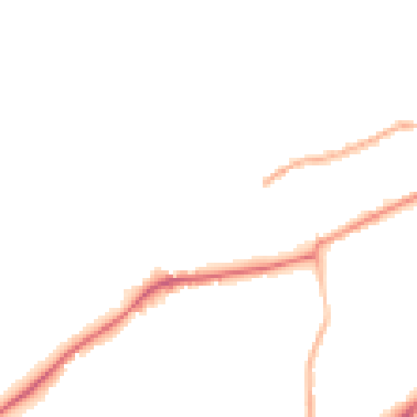 Night-time road noise heatmap for NG19 8AB