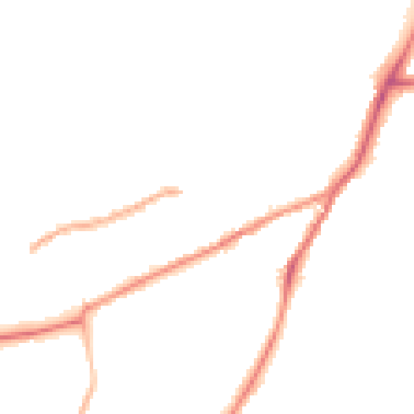 Night-time road noise heatmap for NG19 8BE