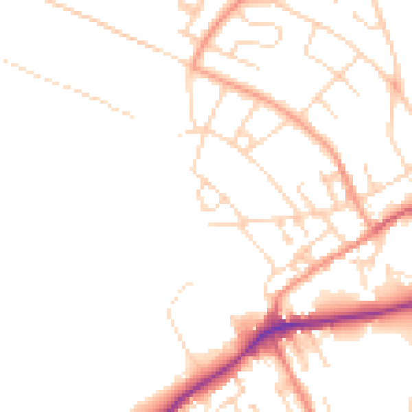 Daytime road noise heatmap for NG19 8DB