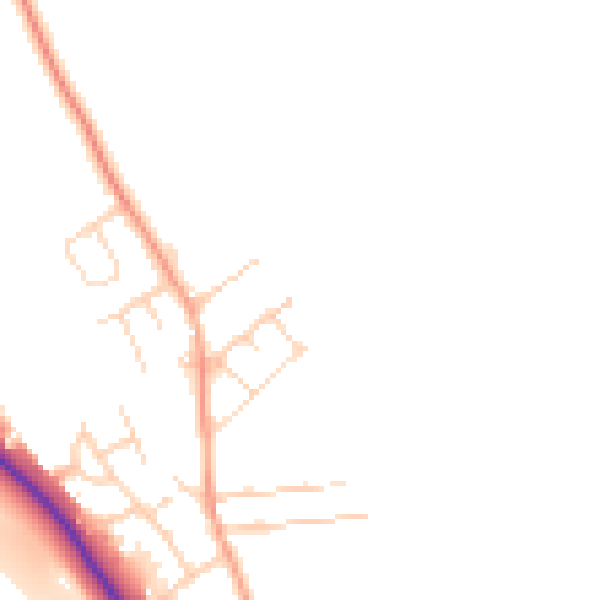 Daytime road noise heatmap for NG19 8FH