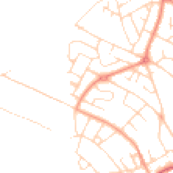 Daytime road noise heatmap for NG19 8HL