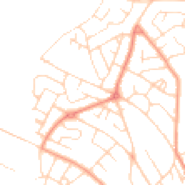 Daytime road noise heatmap for NG19 8HR