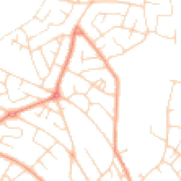 Daytime road noise heatmap for NG19 8NN