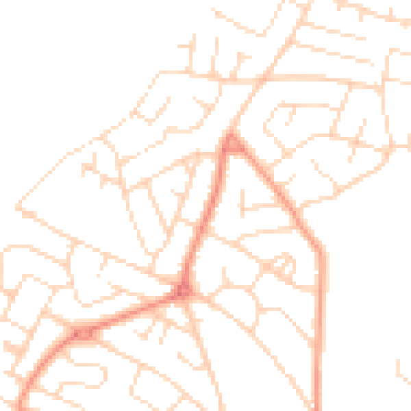 Daytime road noise heatmap for NG19 8NP