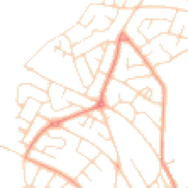 Daytime road noise heatmap for NG19 8PQ