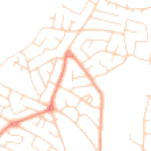 Daytime road noise heatmap for NG19 8QB