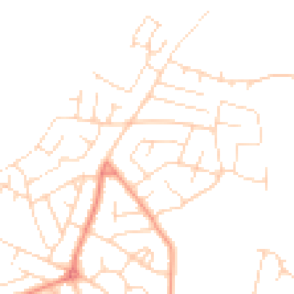 Daytime road noise heatmap for NG19 8QL